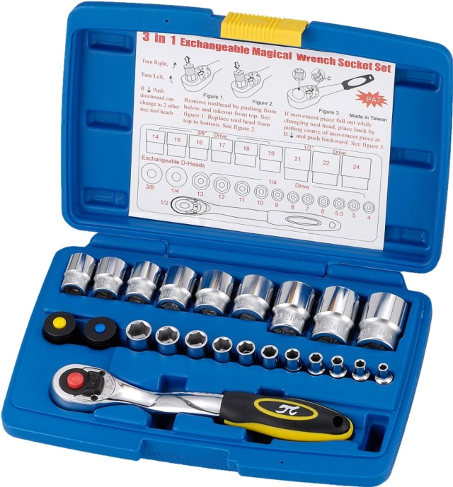 3 in 1 Magical wrench 20+3 socket set