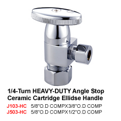 1/4Turn Heavy-Duty Angle Stop Ceramic Cartridge Ellidse Handle