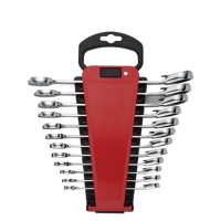 12PCS Reversible Combination Ratchet Wrench