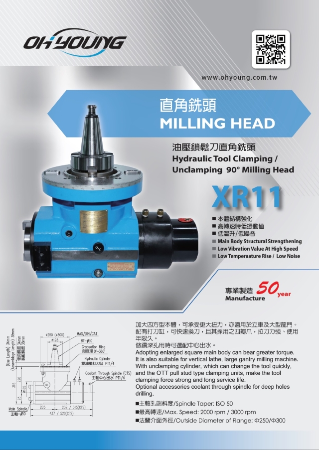 XR11  Right angle milling head