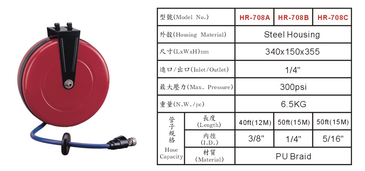 HR-708系列自動收空壓管輪座