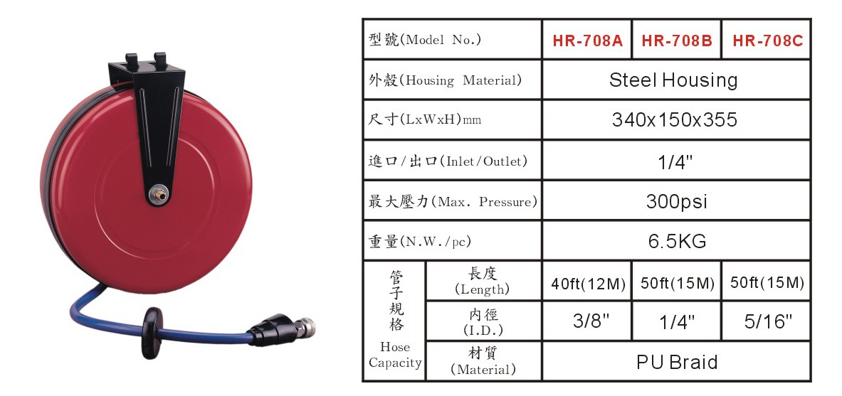 AUTO AIR-HOSE WINDER STEEL HOUSING (HR-708)