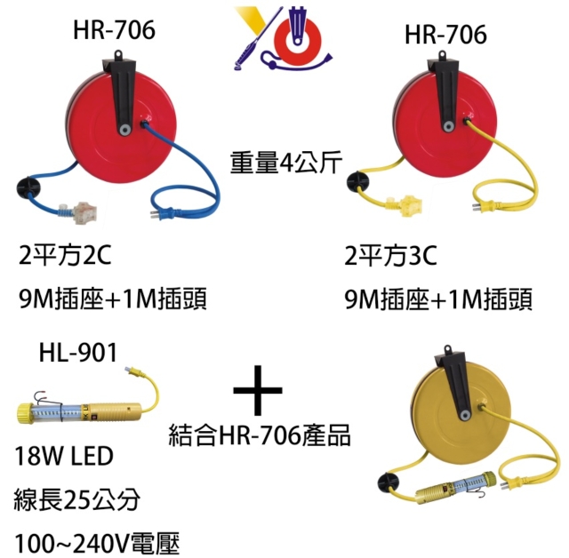 HR-706自動收納延長線輪座