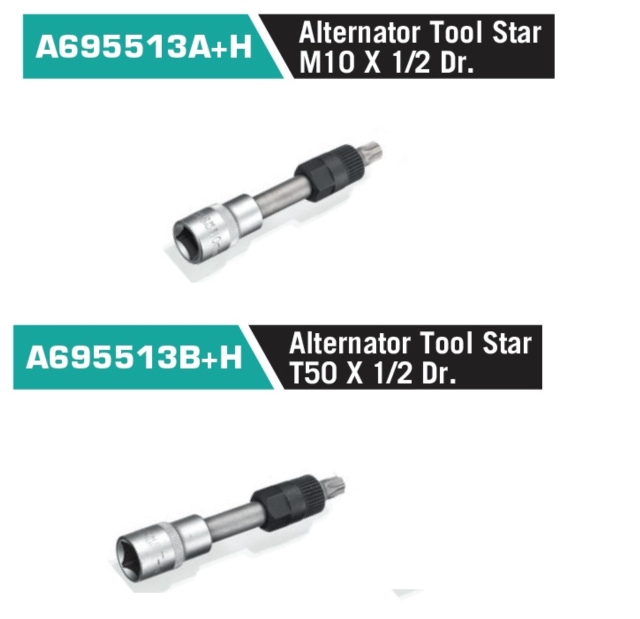 A695513A+H Alternator Tool Star M10 X 1/2 Dr.