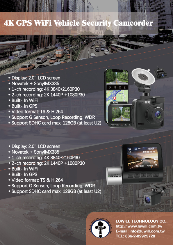 4K GPS WiFi Vehicle Security Camcorder