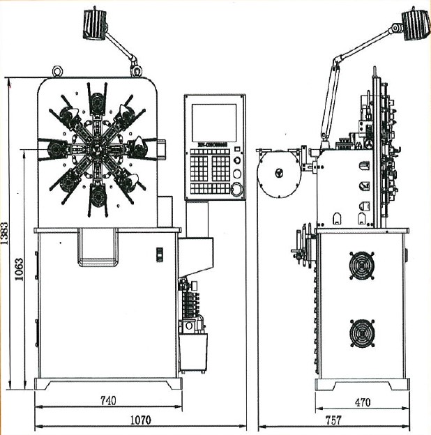 Universal computer spring machine