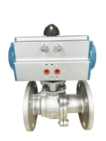 HJV-02-C01 2-PC Ball valve full port flange end -with double acting cylinder