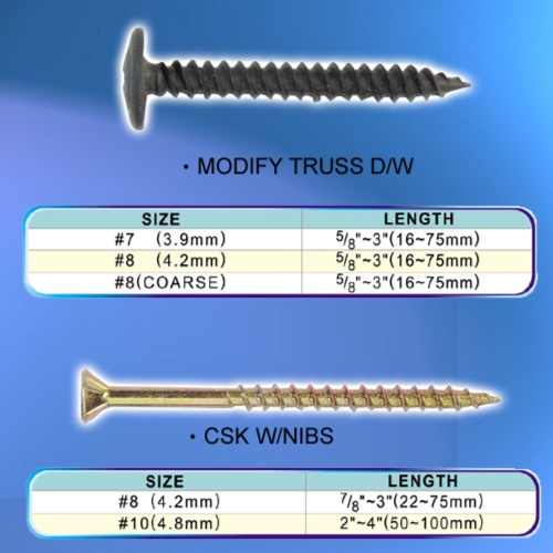 CSK W/NIBS & MODIFY TRUSS D/W