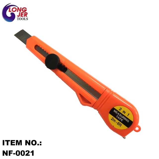 DRYWALL ALL-IN-ONE HAND TOOL WITH MEASURING TAPE AND UTILITY KNIFE