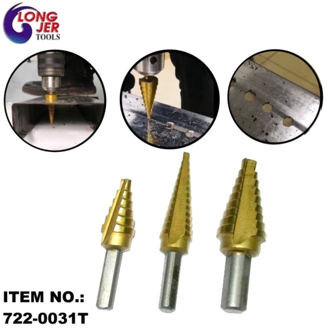 3PCS TITIAN STEP DRILL BIT SET & 4PCS TITIAN STEP DRILL BIT SET