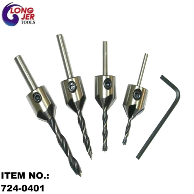 4PCS DRILL & COUNTERSINK SET