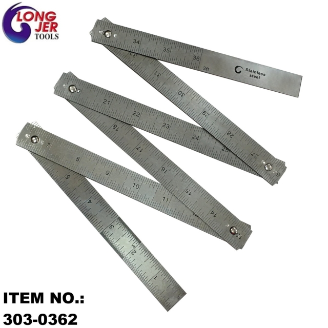 1M (36”) STAINLESS STEEL 6-FOLDING RULER