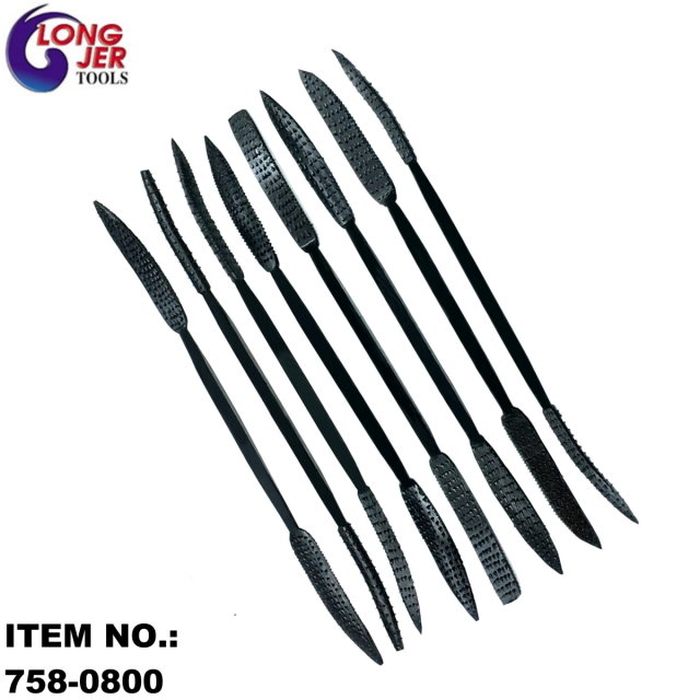 8PC RIFFLER DOUBLE-ENDED PROFILES RASPS SET