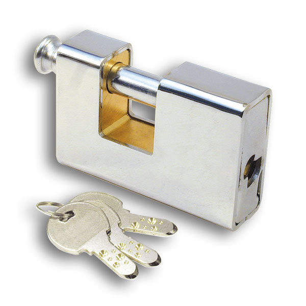 ARMORED RECTANGULAR BRASS                 PADLOCK