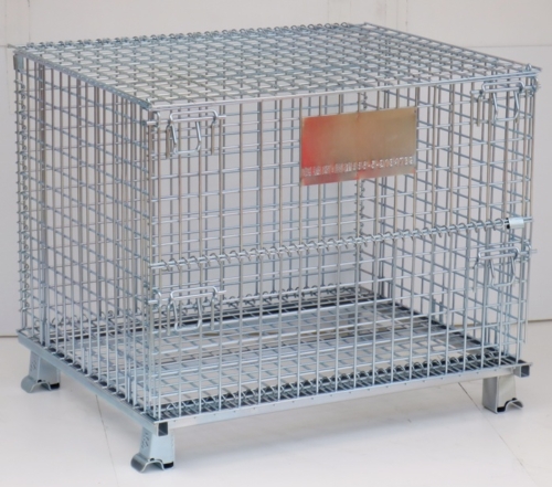 Foldable Wire Container with Top Cover