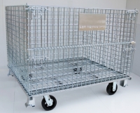 Foldable Mesh Cage with Casters