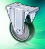 Zinc Plated Aluminum Continuous 5inch PU Rigid Caster