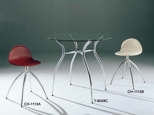 Dining table, Dining chair, Glass table, Tube furniture, Dining furniture