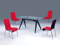 餐桌椅、餐椅、餐桌、玻璃桌、钢管家具、餐厅家具