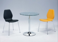 Dining table, Dining chair, Glass table, Tube furniture, Dining furniture