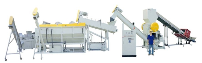 Waste plastic washing & crushing line