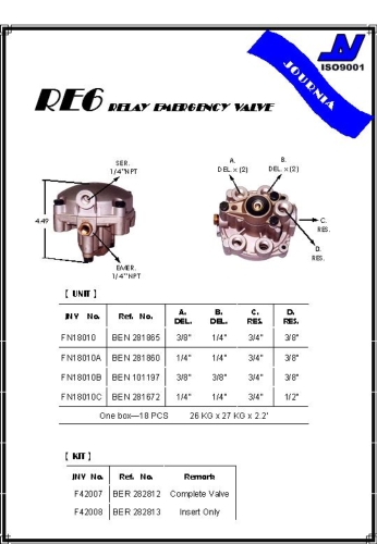 RE6 relay emergency valve