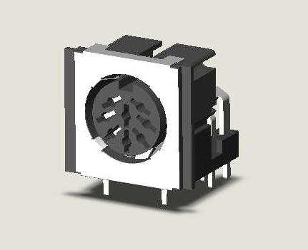 DIN SOCKET PCB MOUNT W/SHIELD