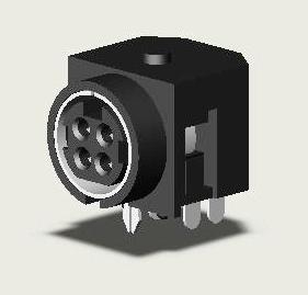 4P POWER MINI DIN SOCKET R/A DIP TYPE