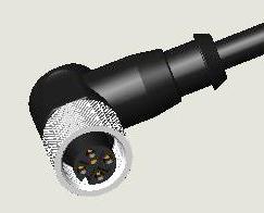 M12 5P JACK WATER RESISTANCE R/A PUR CABLE ASS'Y