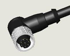 M12 8P JACK WATER RESISTANCE R/A PUR CABLE ASS'Y