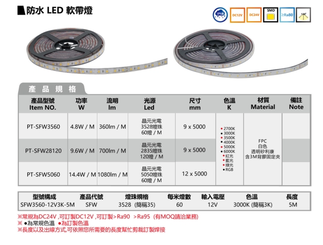 防水 LED 软带灯