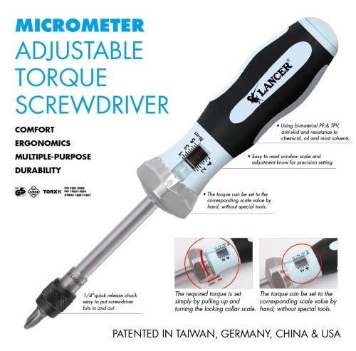 MICROMETER ADJUSTABLE TORQUE SCREWDRIVERS