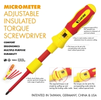 MICROMETER ADJUSTABLE INSULATED TORQUE SCREWDRIVERS