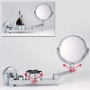 Vanity mirror set w/heavy-duty suction cup