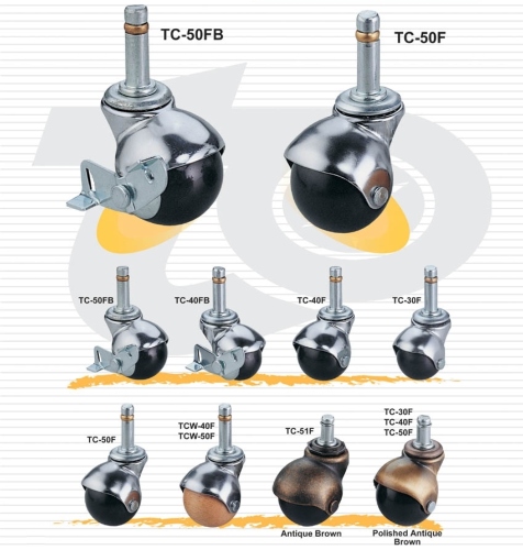 地球輪(插梢) | 家具用圓型球輪 (Ball Caster)