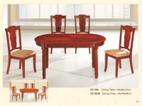 Wood Oval Table Chair Set