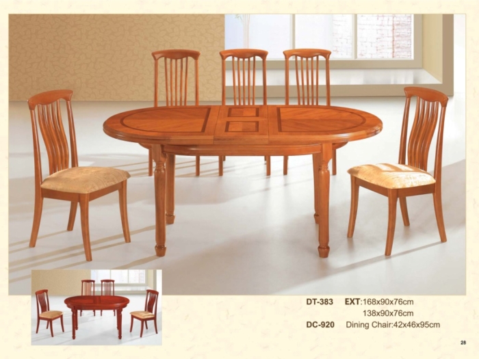 Wood Extension Table Chair Set