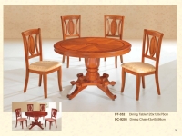 Wood Round Table Chair Set 