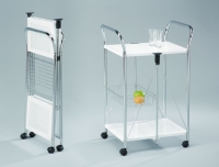 Foldable Steel Plate Serving Trolley