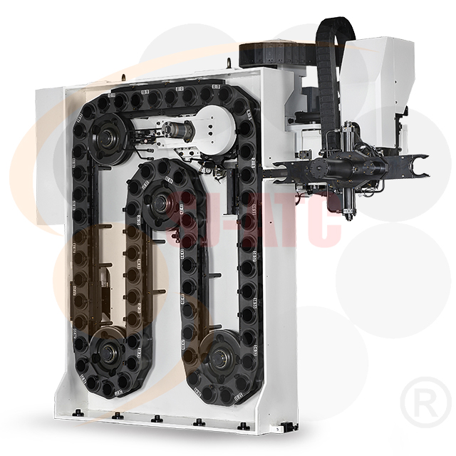 CHAIN TYPE HORIZONTAL AND VERTICAL TOOL MAGAZINE WITH HYDRAULIC ROBOTIC ARM