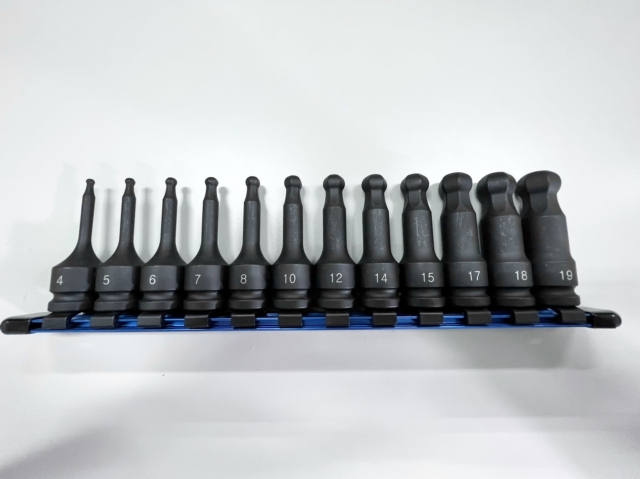 12Pcs 1/2DR Impact Spherical Bits Socket Set