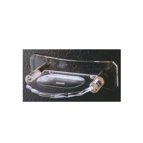 Wall-mount, brass-alloy and acrylic soap dish