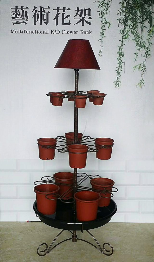 Floor Lamp with Multifunctional K/D Flower Rack