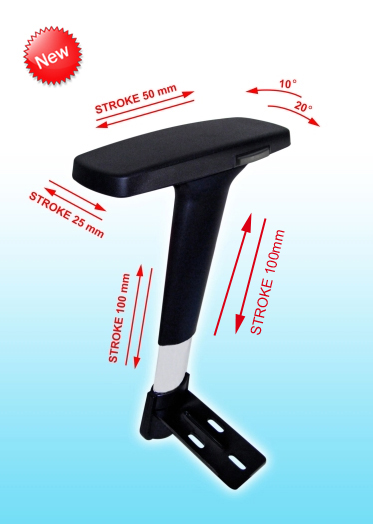 NEW-4D Height Adjustable Armrest with Polyurethane 4D Arm Pad