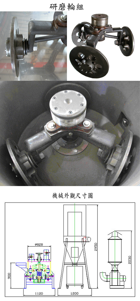 三軸水冷式空壓型磨粉機