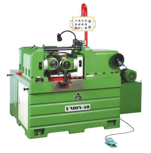 Hydraulic thru feed type thread rolling machine