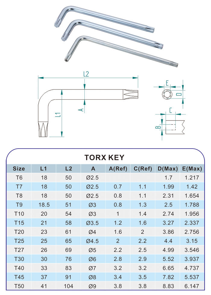 Torx Wrench Key