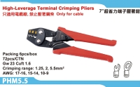 High-leverage teminal crimping pliers