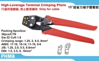 High-leverage teminal crimping pliers