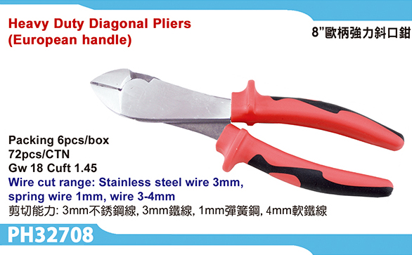 Heavy Duty Diagonal Pliers
(European Handle)